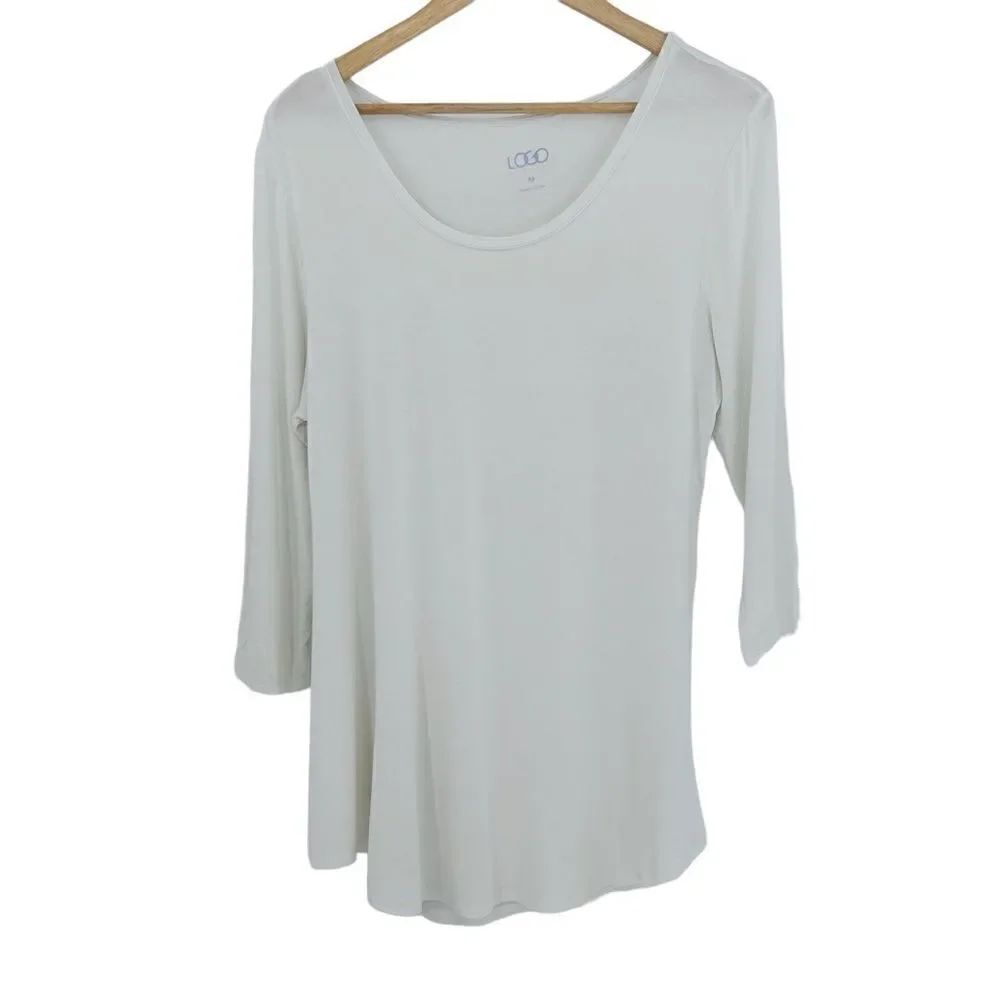 LOGO off white cream knit tunic top size medium